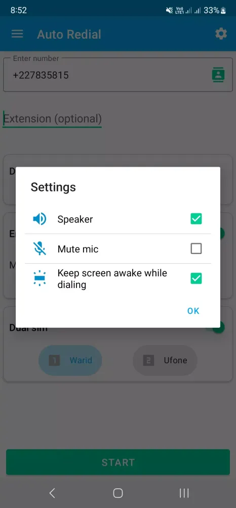 Auto Redial Screenshots