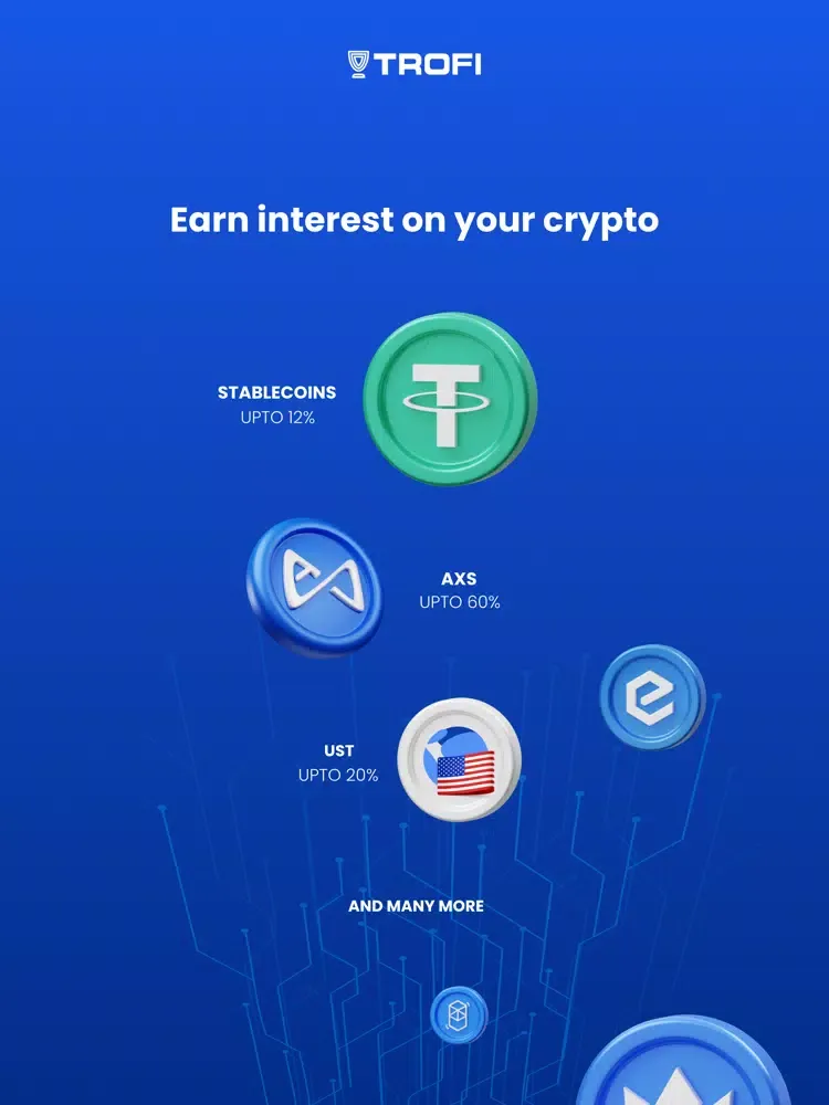 Tangkapan layar Trofi: Earn Interest on Crypto iPad 