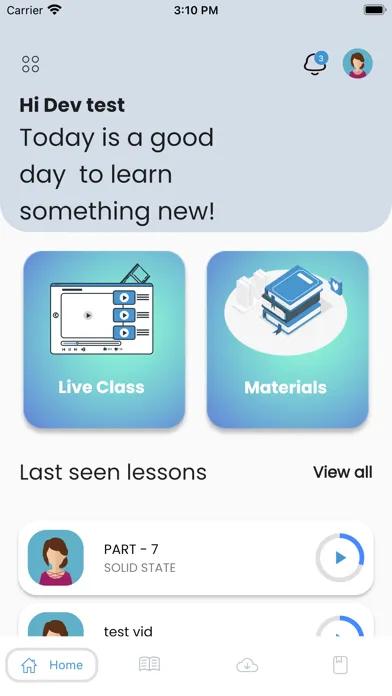 Capturas de tela do PHINVERSE Learning App