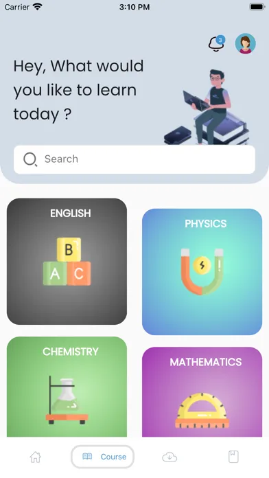 Capturas de tela do PHINVERSE Learning App