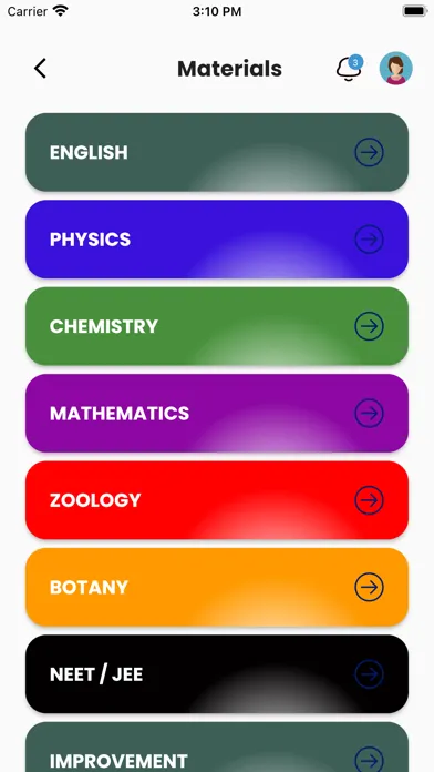 Capturas de tela do PHINVERSE Learning App