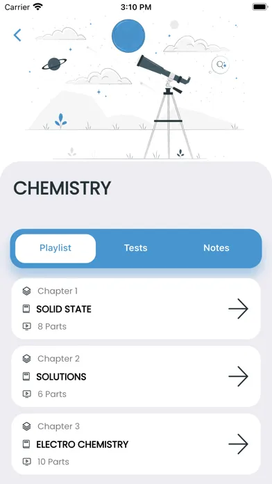Capturas de tela do PHINVERSE Learning App