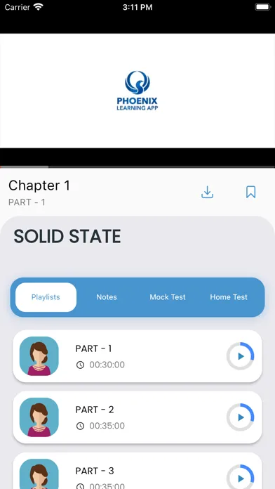 Capturas de tela do PHINVERSE Learning App