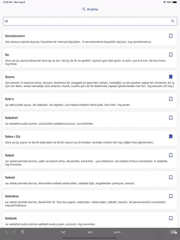Capturas de tela do Kelimelerin Kimliği iPad 