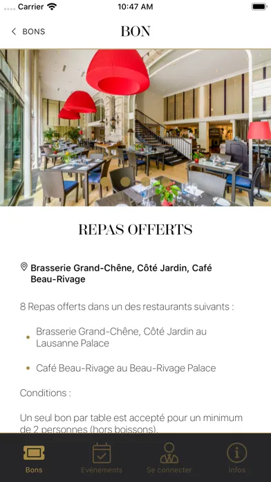 Capturas de pantalla de La Carte - Lausanne Palace