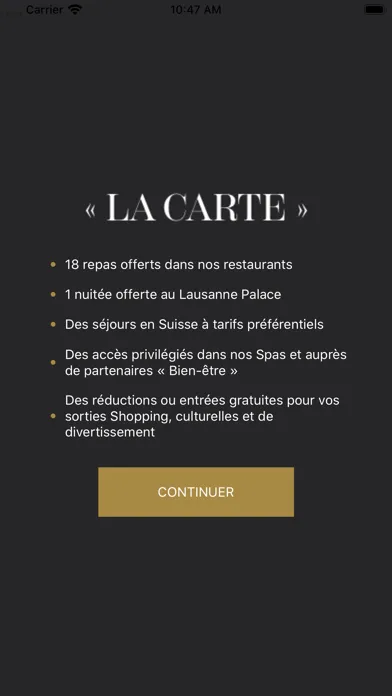 Capturas de pantalla de La Carte - Lausanne Palace