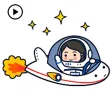 Animated Astronaut Sticker