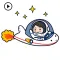 Animated Astronaut Sticker