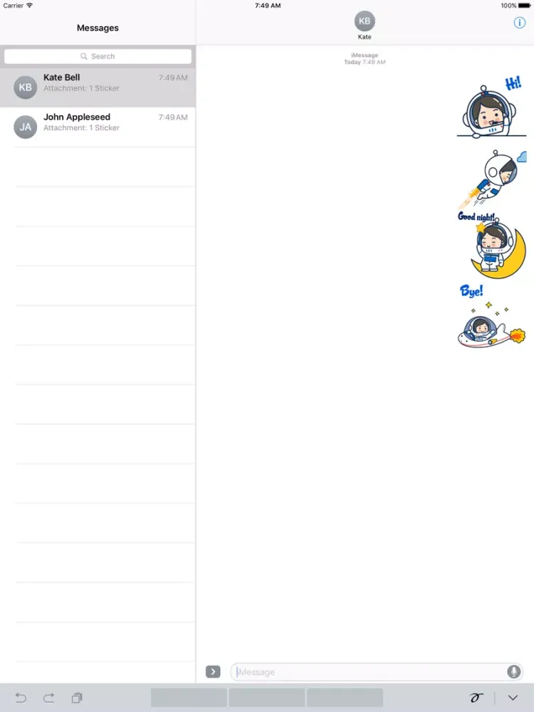 ภาพหน้าจอของ Animated Astronaut Sticker iPad 