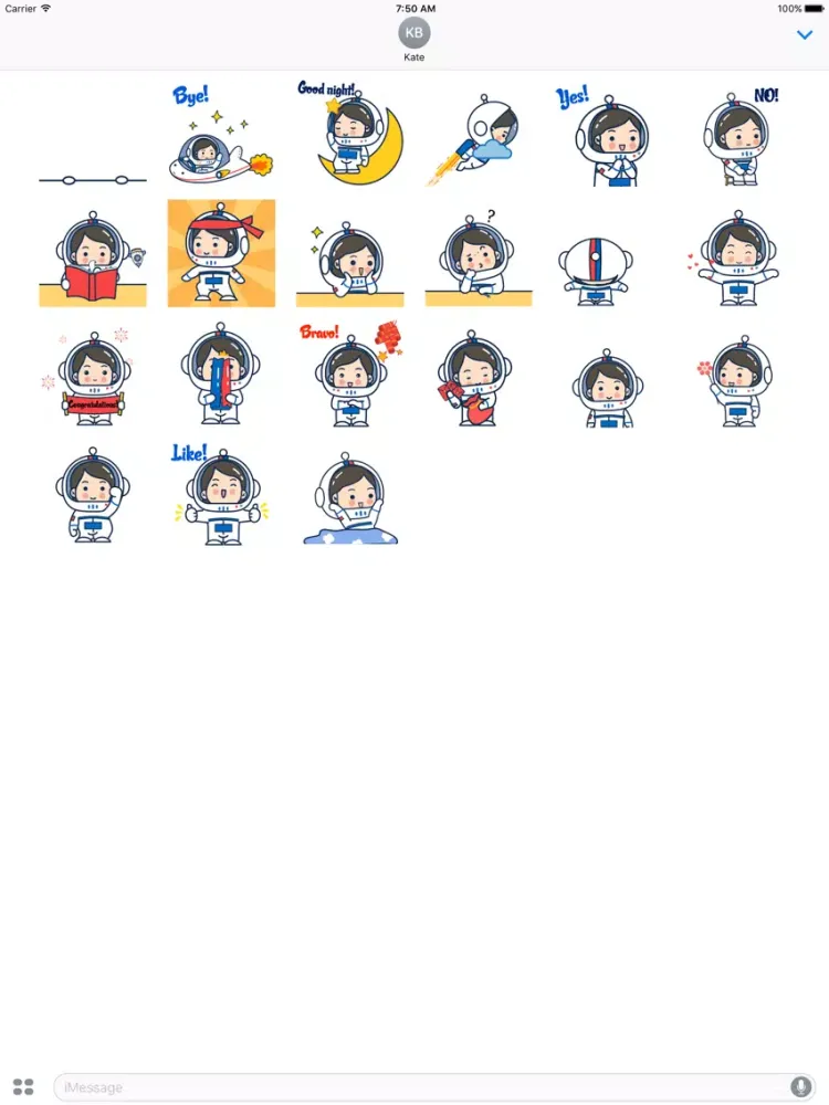 ภาพหน้าจอของ Animated Astronaut Sticker iPad 