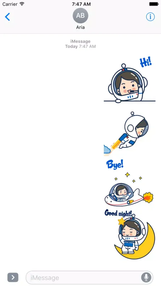 ภาพหน้าจอของ Animated Astronaut Sticker