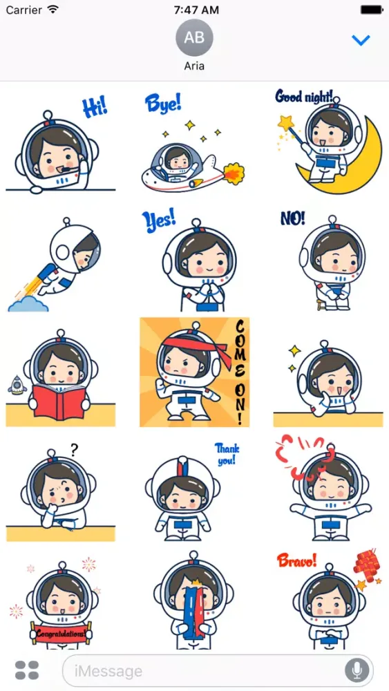 ภาพหน้าจอของ Animated Astronaut Sticker