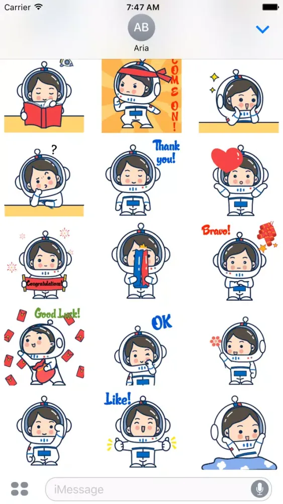 ภาพหน้าจอของ Animated Astronaut Sticker