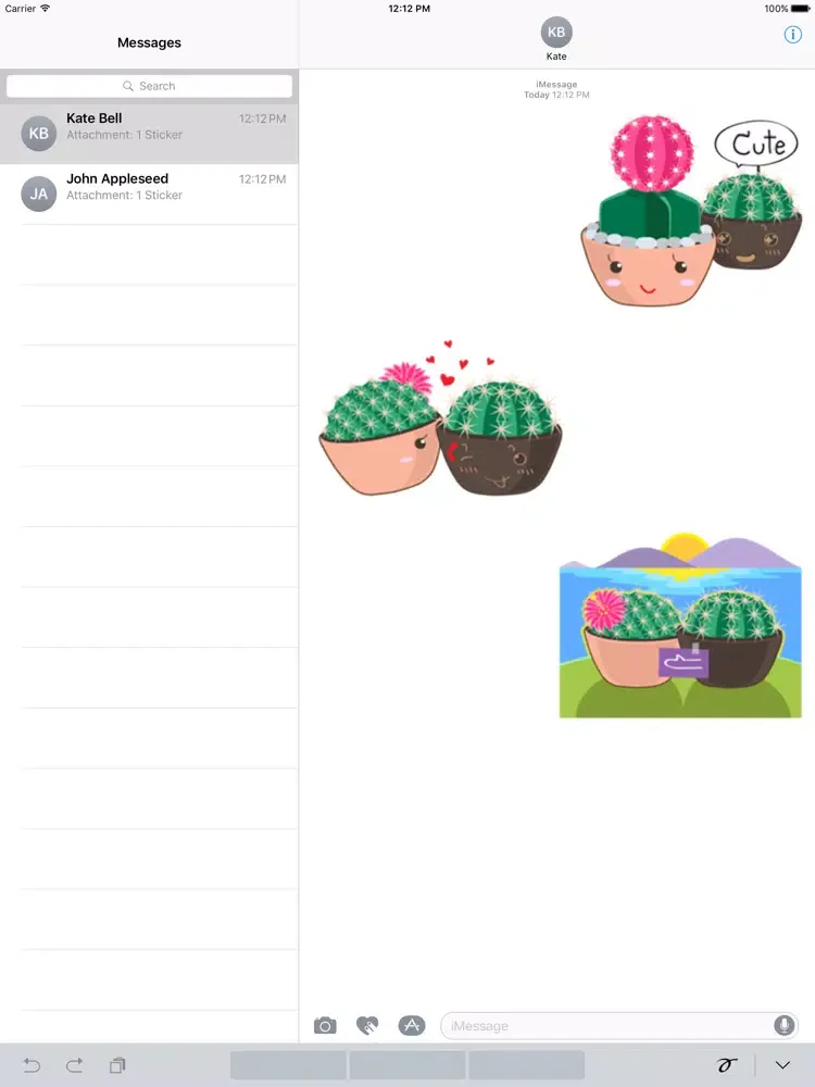 Cute Cactus Couple Emoji iPad  स्क्रीनशॉट