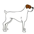 Cute White Boxer Dog Sticker Cute White Boxer Dog Sticker