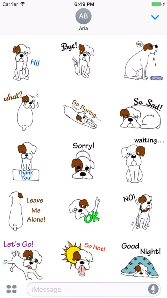 Zrzuty ekranu Cute White Boxer Dog Sticker