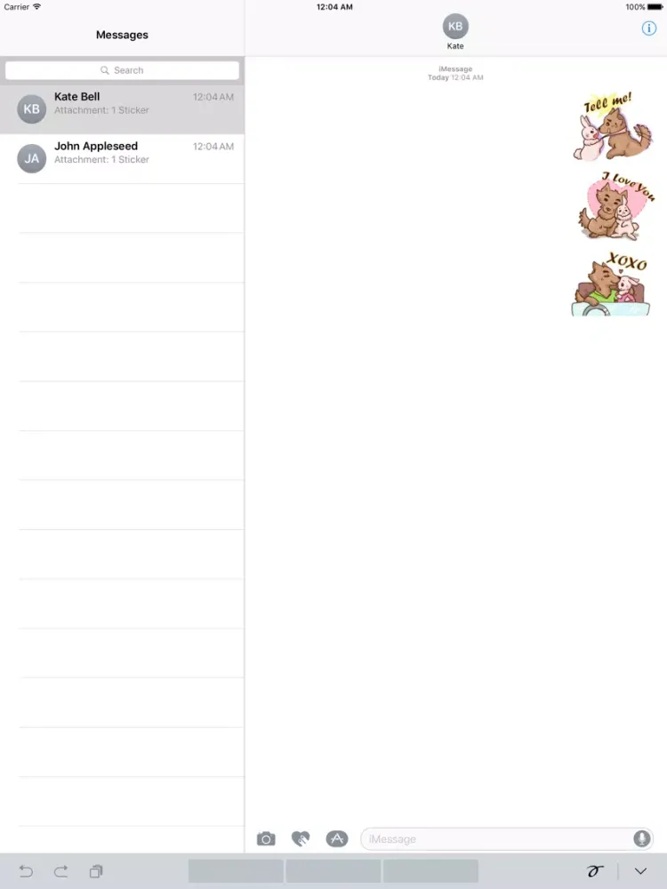Tangkapan skrin Love of Wolf and Bunny Sticker iPad 