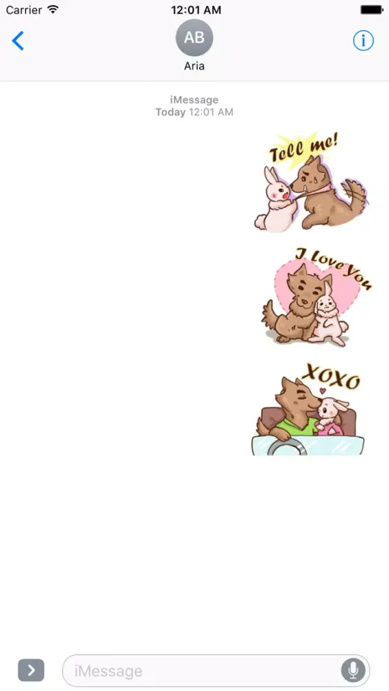 Tangkapan skrin Love of Wolf and Bunny Sticker