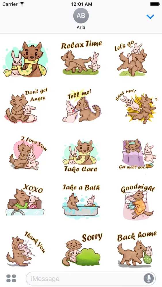 Tangkapan skrin Love of Wolf and Bunny Sticker