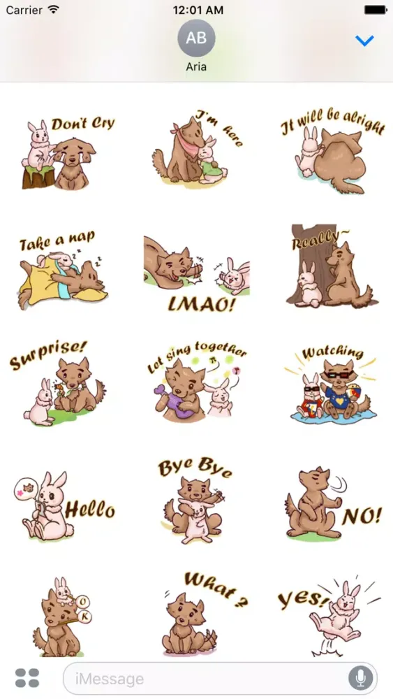 Tangkapan skrin Love of Wolf and Bunny Sticker