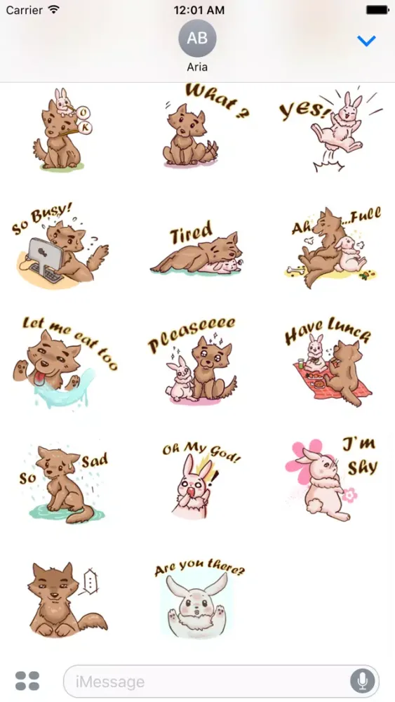 Tangkapan skrin Love of Wolf and Bunny Sticker