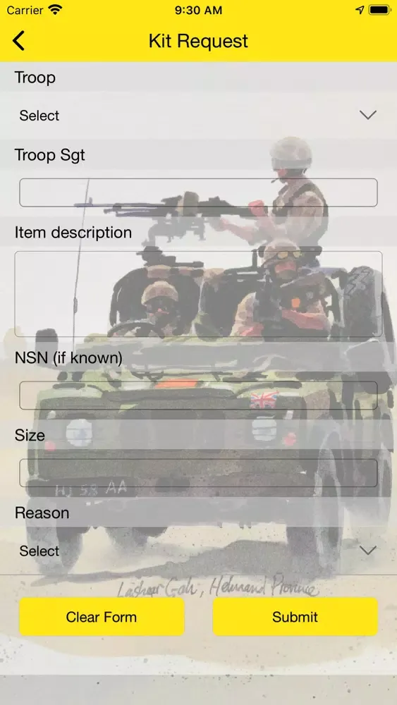 Tangkapan layar C&S Troop Admin