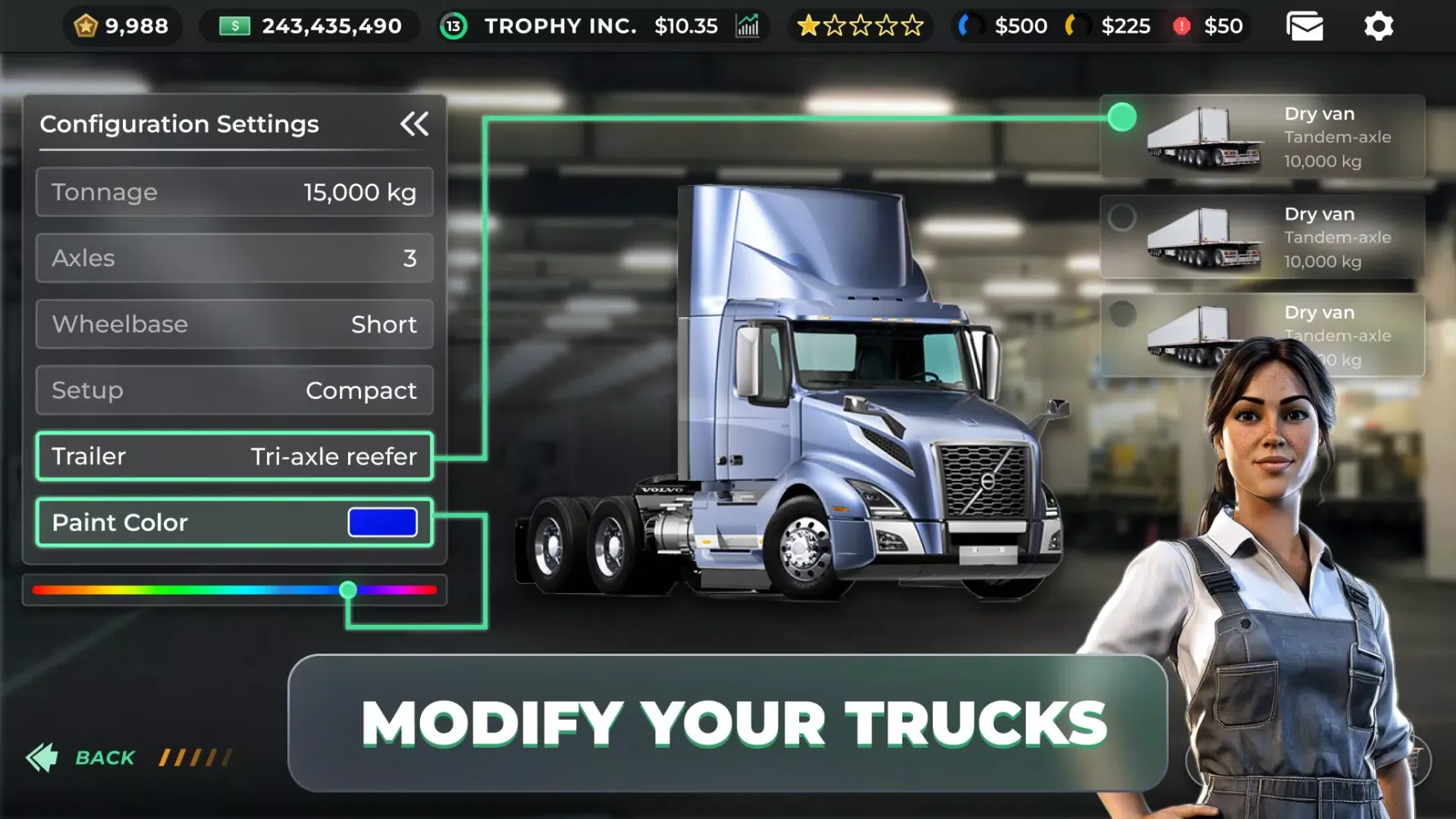 Tangkapan skrin Truck Manager