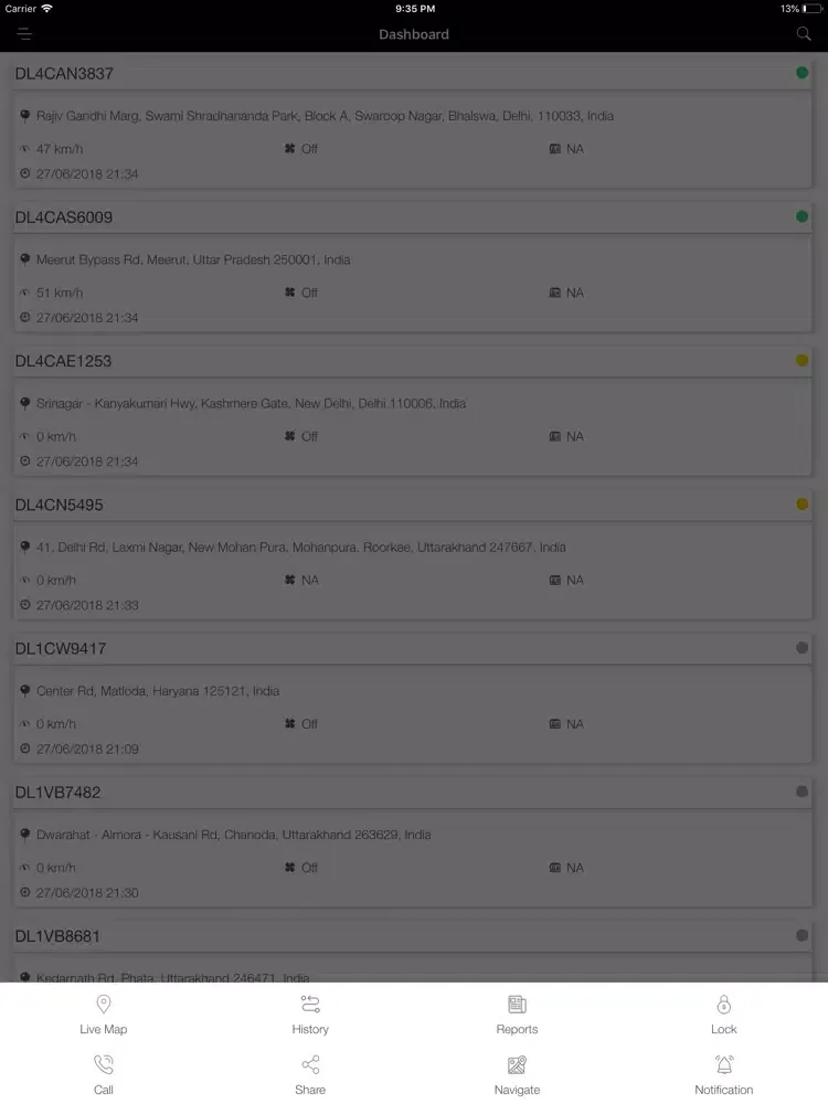 Ảnh chụp màn hình của Trovo Track iPad 