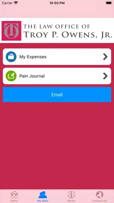 Tangkapan layar Troy P. Owens Injury Help App