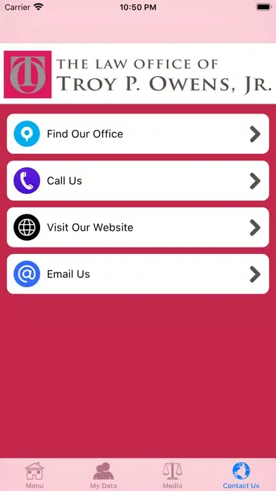 Tangkapan layar Troy P. Owens Injury Help App