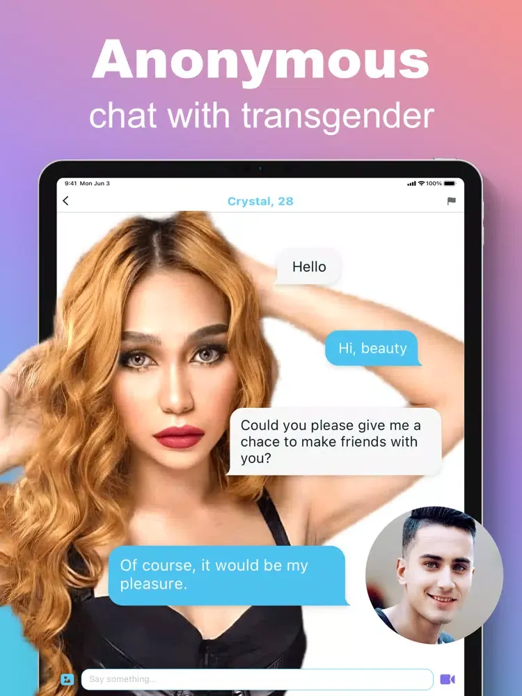 Tangkapan layar Video Chat With Trans - TranX iPad 
