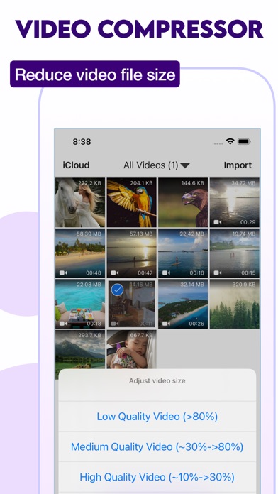 Tangkapan layar Video Compressor & Reduce size