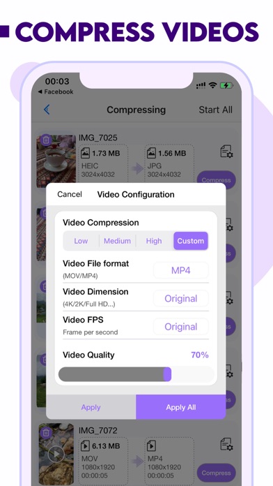 Tangkapan layar Video Compressor & Reduce size