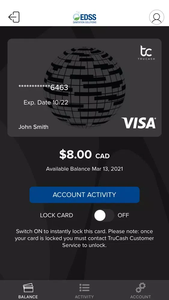 Capturas de tela do EDSS Balance Checker