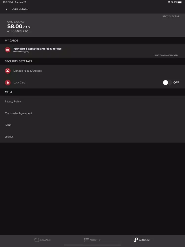 Скриншоты Montreal Balance Checker iPad 