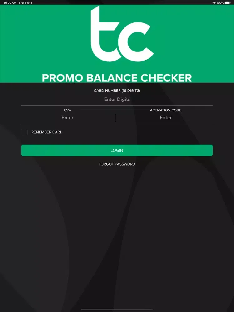 Capturas de tela do Promo Balance Checker iPad 