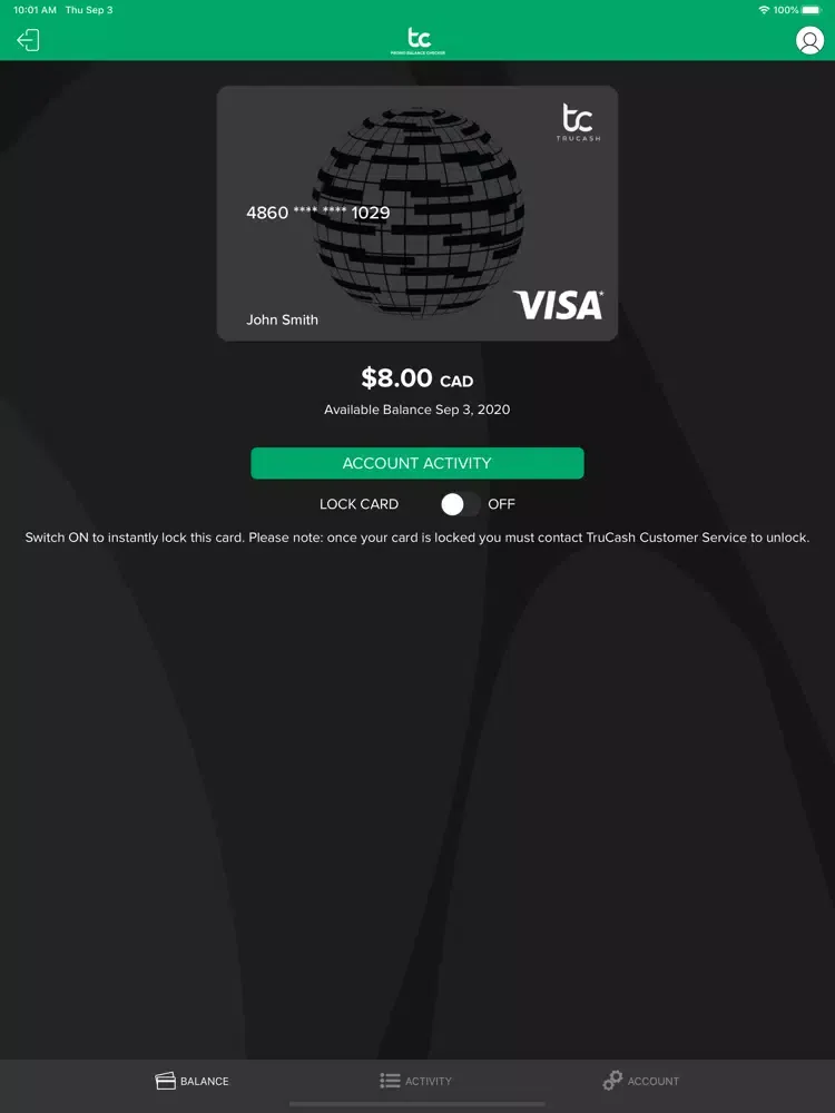 Capturas de tela do Promo Balance Checker iPad 