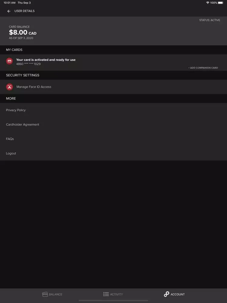 Capturas de tela do Promo Balance Checker iPad 