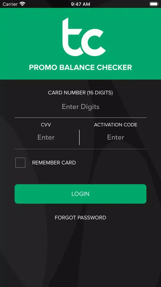 Capturas de tela do Promo Balance Checker