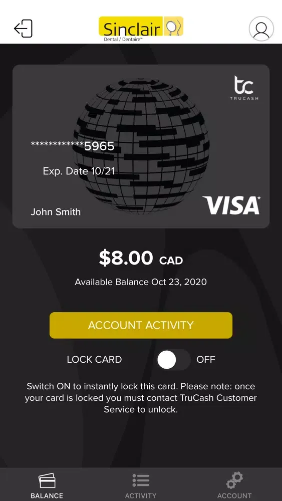 Zrzuty ekranu Sinclair Balance Checker
