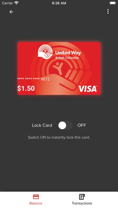 Captures d'écran de United Way BC Balance Checker