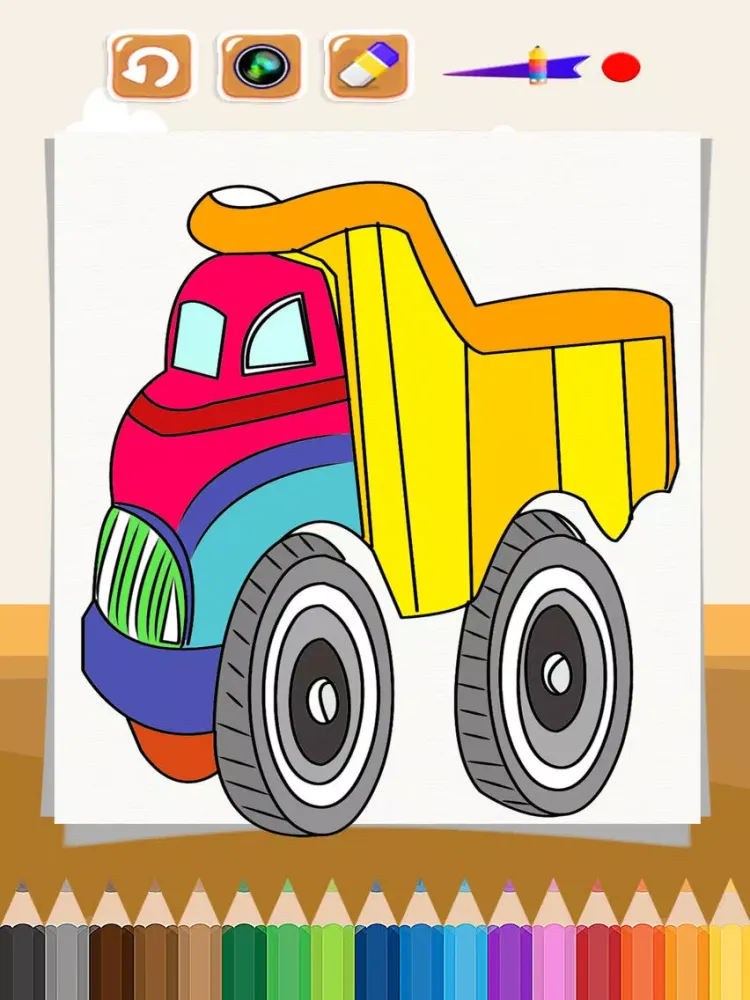 Truck Coloring Book - Learning Vehicle Construction for Kids iPad  Screenshots