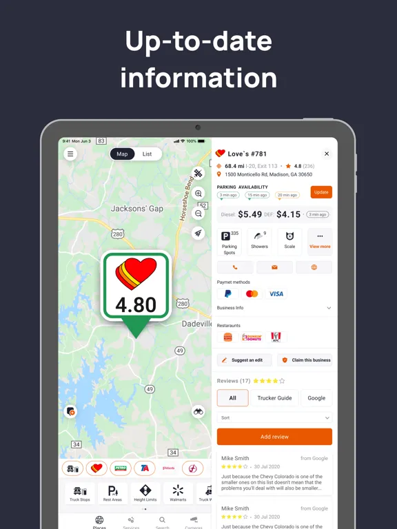 Captures d'écran de Trucker Guide: Navigation Tool iPad 