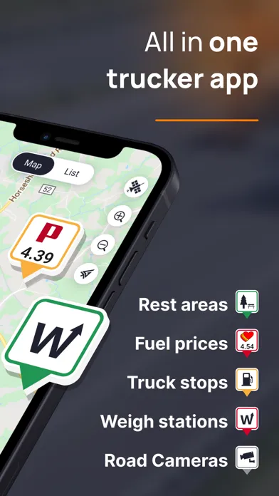 Captures d'écran de Trucker Guide: Navigation Tool