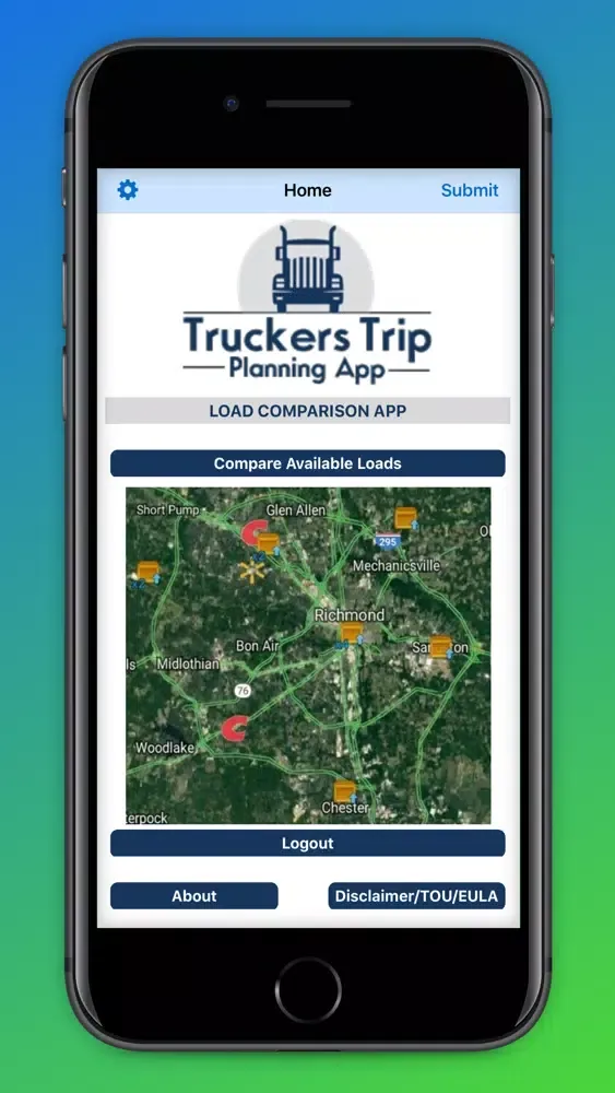 Capturas de tela do Load Comparison App