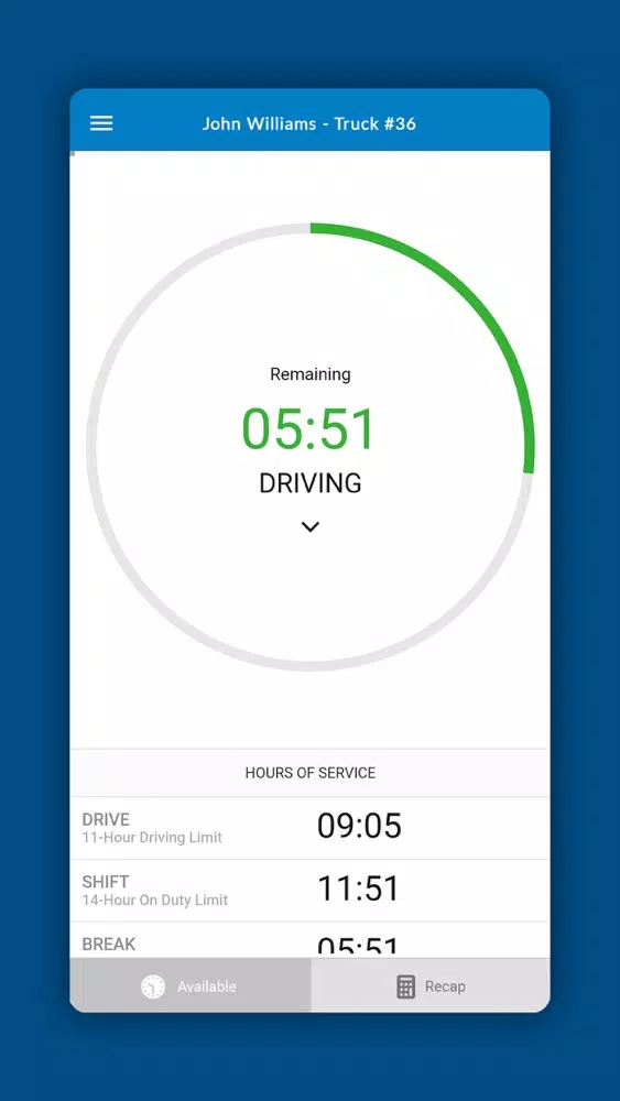 Ảnh chụp màn hình của truckinghub™ ELD