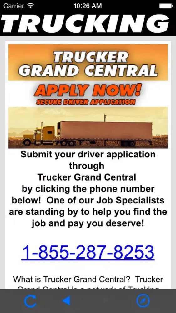 Ảnh chụp màn hình của Trucking JOBS