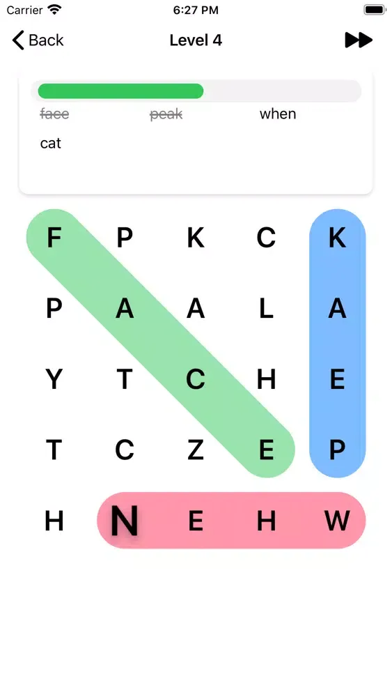 Tangkapan skrin Swipe Search - Word Search
