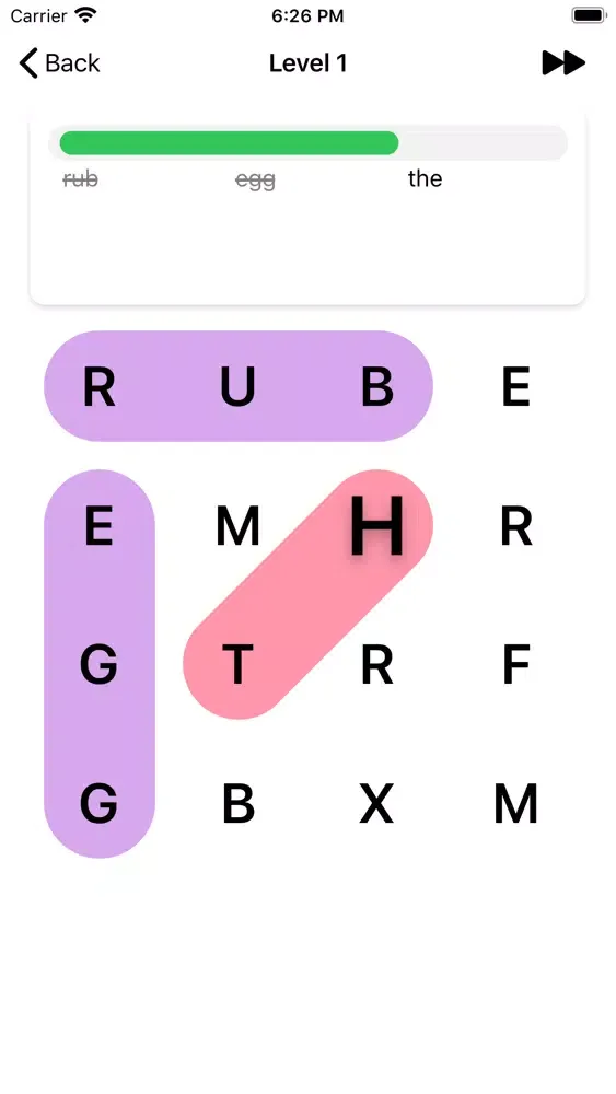 Tangkapan skrin Swipe Search - Word Search