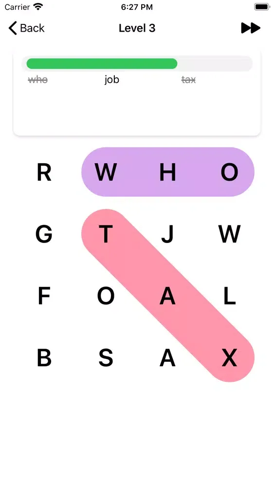 Tangkapan skrin Swipe Search - Word Search